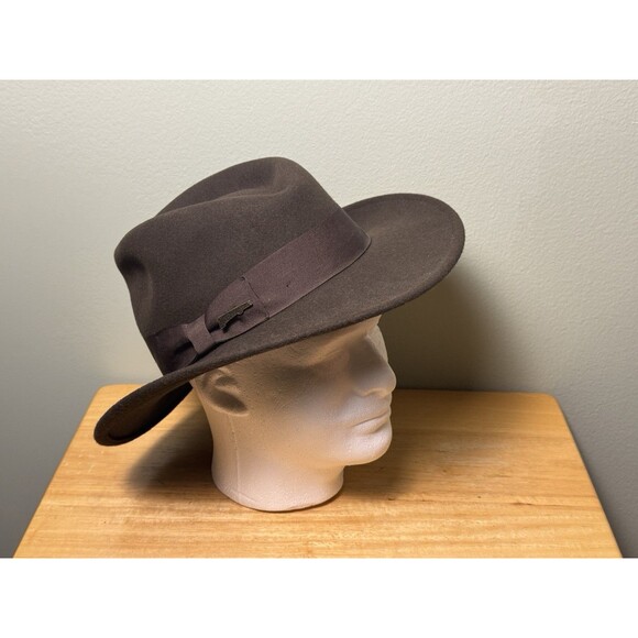 Dorfman Pacific Indiana Jones Men's Wool Felt Water Repellent Outback Fedora - Picture 1 of 5